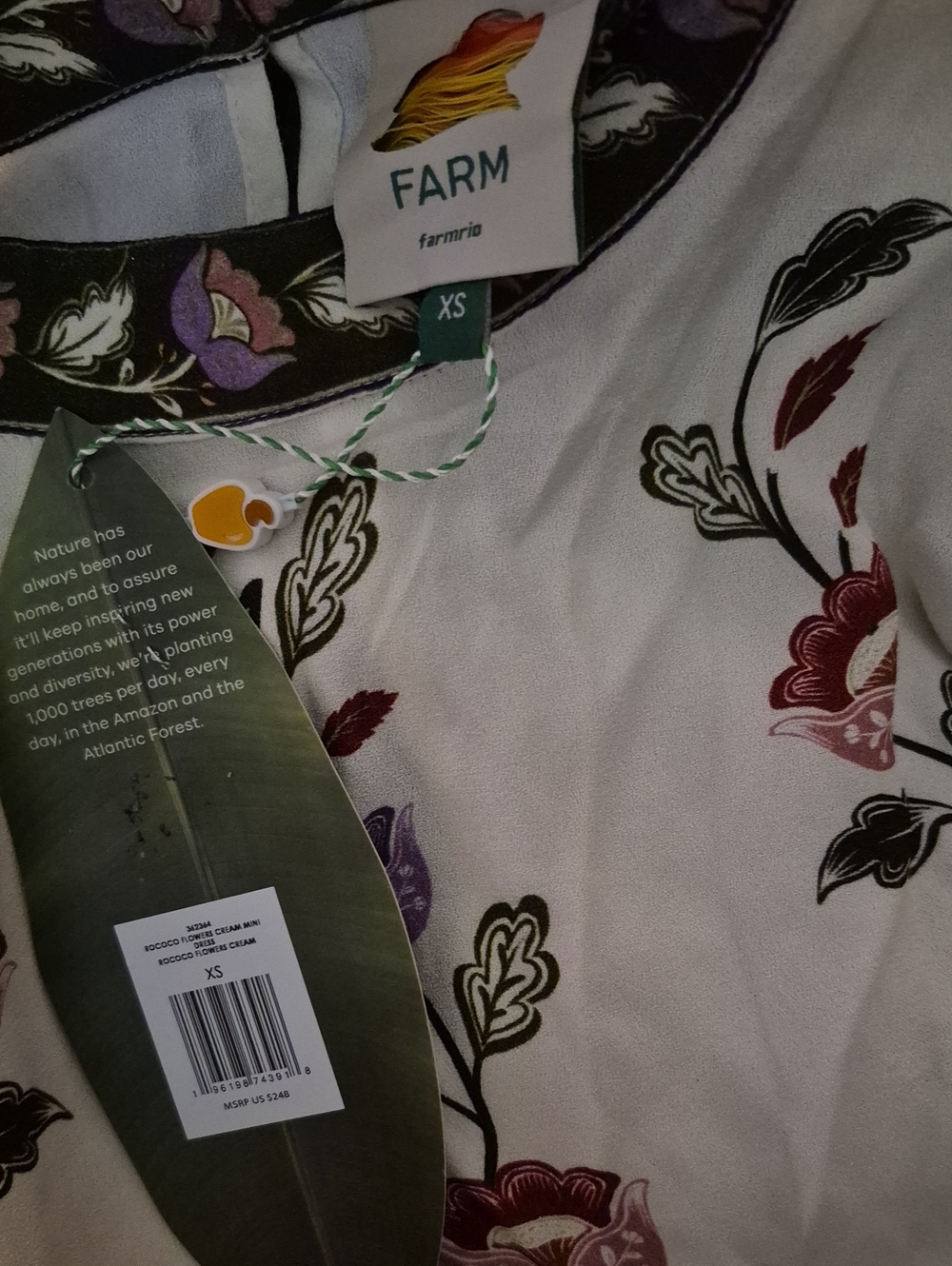 Farm Rio NWT Rococo Mini Dress XS - Picture 7 of 9